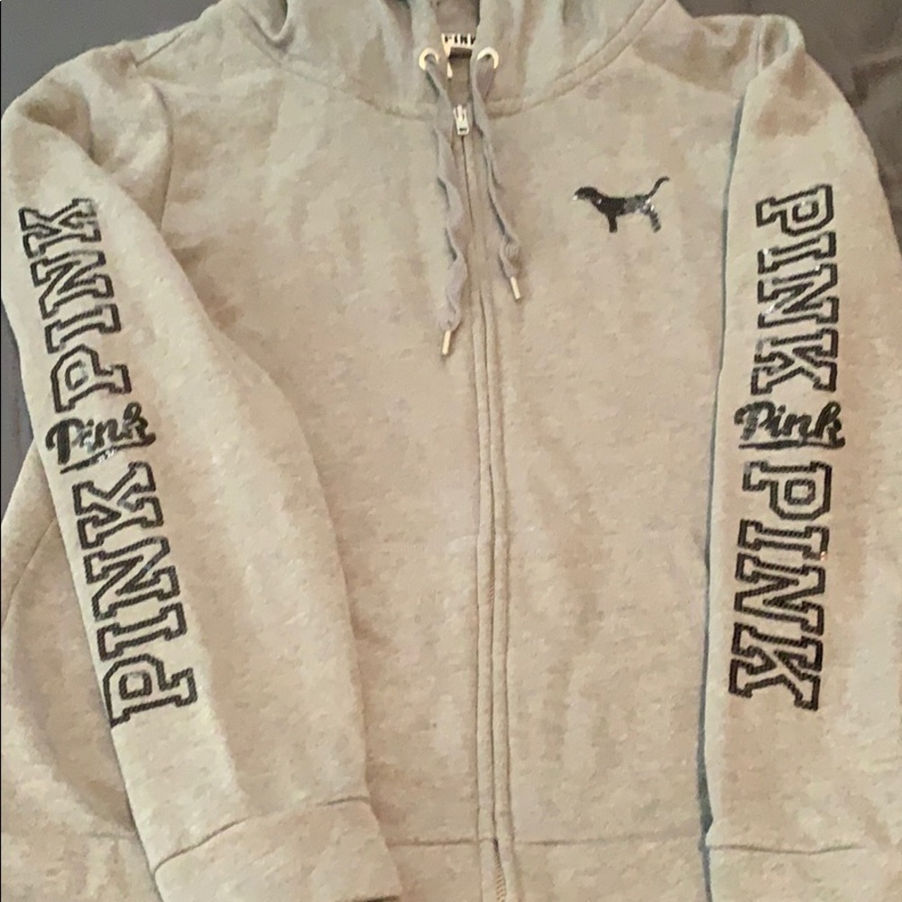 Pink sequined hoodie
